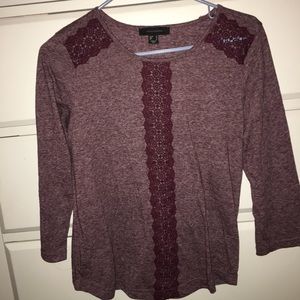 Maroon long sleeve shirt
